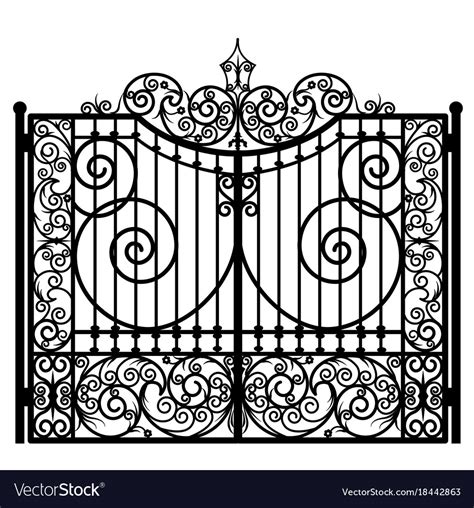 Forged Iron Gate Royalty Free Vector Image Vectorstock