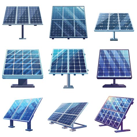 Premium Vector | A collection of pictures of solar panels and solar panels