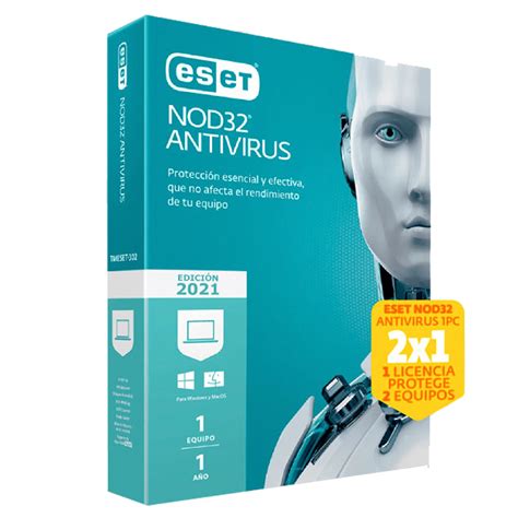 LICENCIA ESET NOD32 ANTIVIRUS 2021 2X1 PC Compucentro