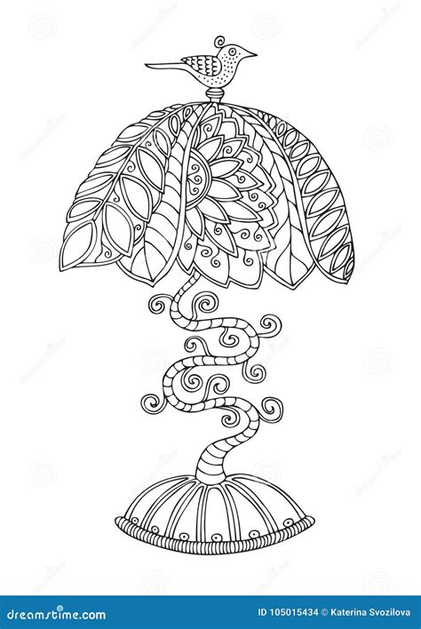 Tiffany Style Lamp Illustration For Adult Coloring Book Stock Vector Illustration Of