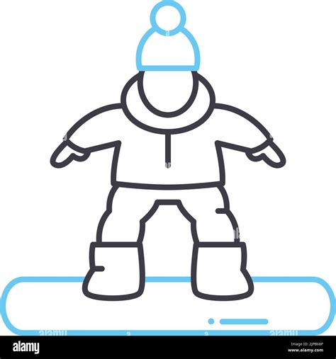 Skiing Activity Line Icon Outline Symbol Vector Illustration Concept