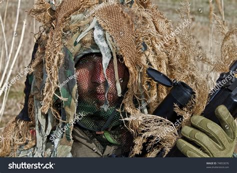 Detail Face Camouflage Sniper Stock Photo 74853076 - Shutterstock