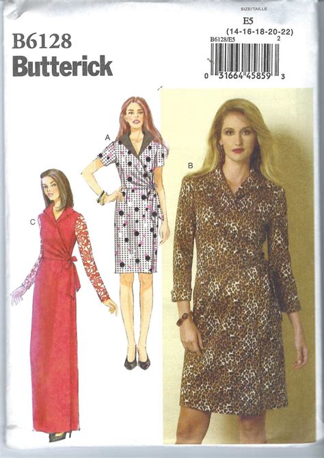 Uncut Butterick Sewing Pattern Misses Wrap Dress Sewing Etsy