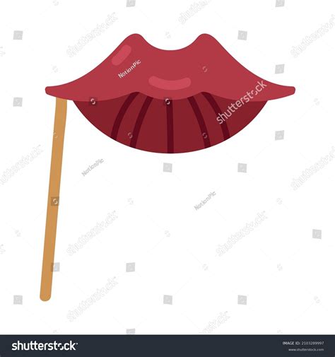 Pole Stick Red Lips Party Birthday Stock Vector Royalty Free