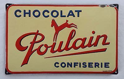 Ancienne Plaque Maill E Publicitaire Chocolat Poulain Confiserie