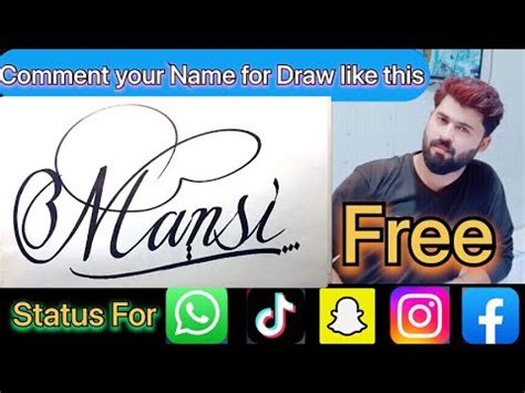 Mansi Name Signature Calligraphy Status How To Cursive Write With Cut