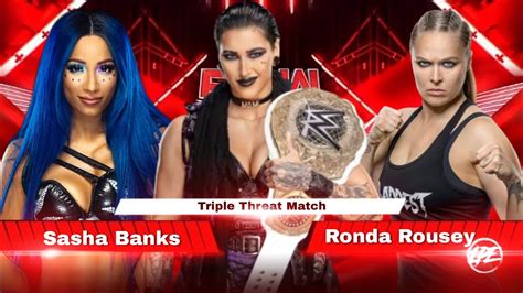 WWE 2K23 Sasha Banks VS Rhea Ripley VS Ronda Rousey Triple Threat