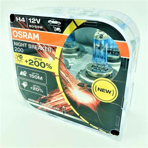 Osram Night Breacker bis zu 200% mehr Licht 2er Set H4-64193NB200