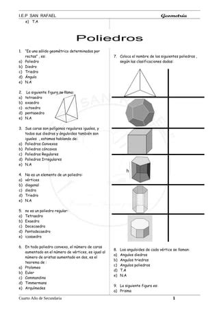 Poliedros Test Pdf