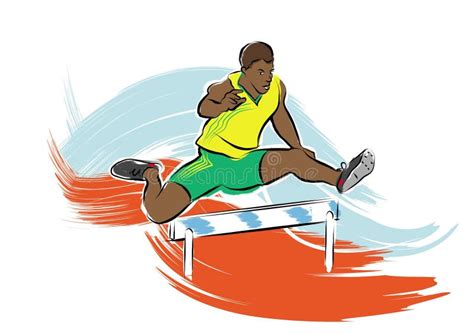 Hurdle Jump Stock Vector Illustration Of Athlete High 110597648