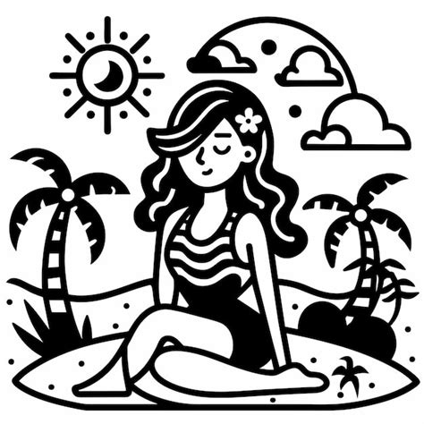 Desenho De Mulher De Biquíni Para Desenhar - Mulher em biquíni, garota de verão em férias, traje de banho de praia ...
