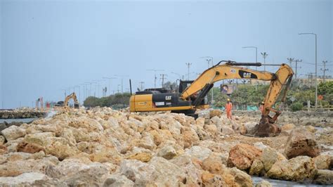 A toda máquina avanzan obras de protección costera en Cartagena Visor