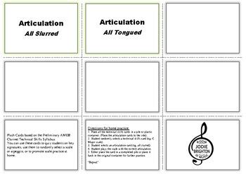 Clarinet Technical work Flash Cards - Preliminary (AMEB SYLLABUS)