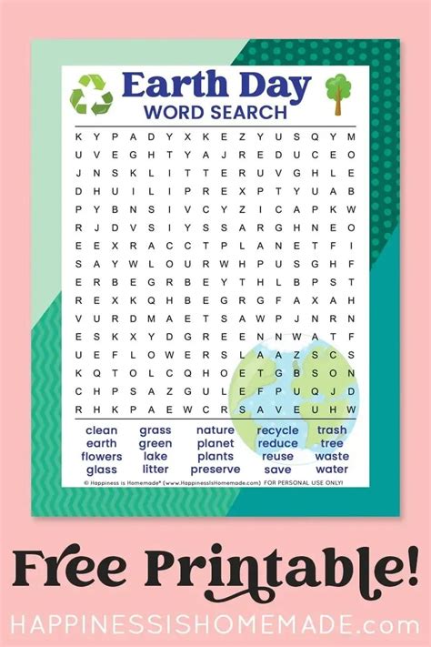 Earth Day Printable Word Search