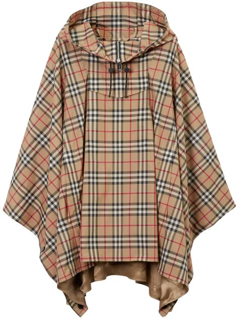Burberry Vintage Check Hooded Poncho Neutrals The Hoxton Trend