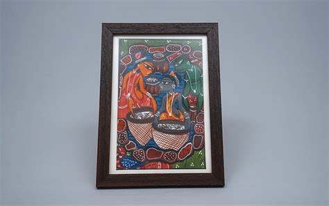 Buy Fishing Santhal Painting - A5 Size Frame Online Indic Inspirations ...