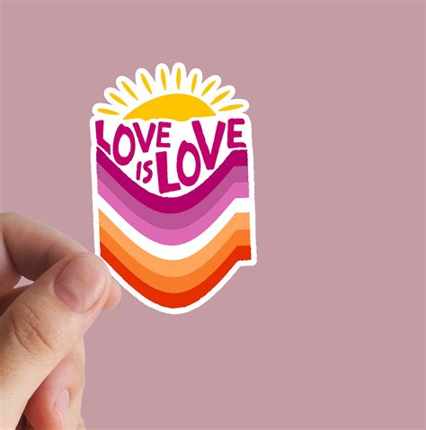 Lesbian Flag Sticker Pride Sticker Love T For Her Love Etsy