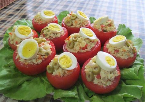 Tomates Rellenos Con Arroz Pollo Y Verduras Receta En Con