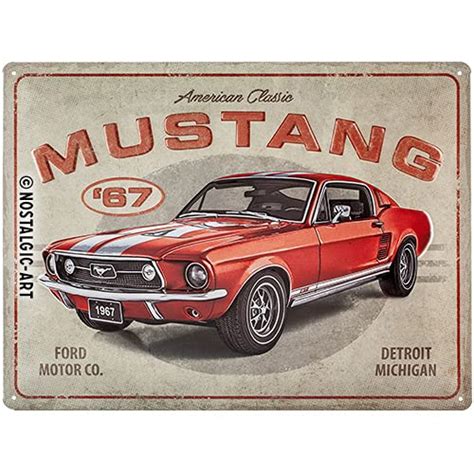 Nostalgic Art Retro Tin Sign Ford Mustang Gt Red Gift Idea