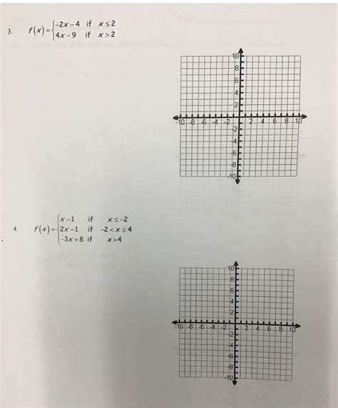 Solved Math Name Piecewise Functions Worksheet Part I