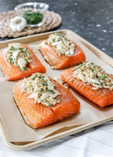 Crab Stuffed Salmon Recipe Housewives Of Frederick County