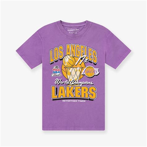 Los Angeles Lakers Champ History Vintage Tee Faded Purple Throwback