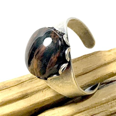 Glass Ring Obsidian - Etsy