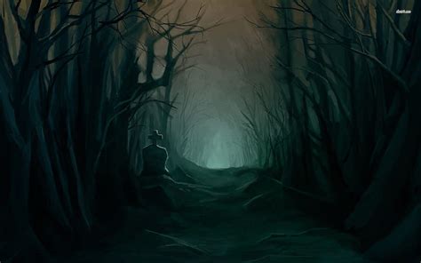 Scary Cartoon Forest Background