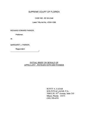 Fillable Online Law Fsu Initial Brief On Behalf Of Appellant Richard