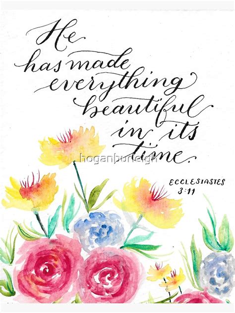 "Ecclesiastes 3:11 - Bible Verse Watercolor" Poster by hoganburleigh ...