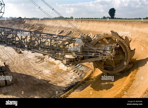 Brown Coal Strip Mining Garzweiler Grevenbroich Germany Stock Photo