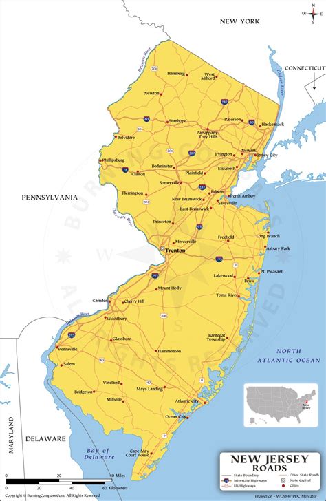 Map Of The State Of New Jersey Usa Nations Online Project Atelier