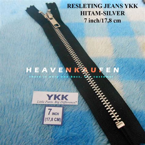 Resleting Zipper Jeans YKK Panjang 17 8 Cm Atau 7 Inch Type Gigi Besi