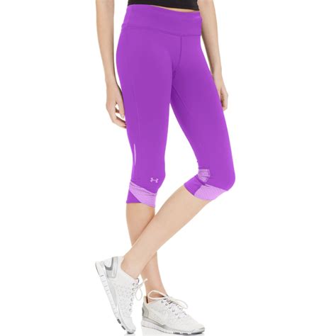 Under Armour Flyby Compression Capri Leggings In Purple Lyst