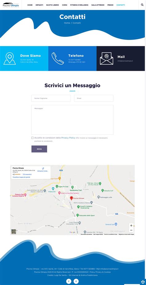 Sito Internet Piscina Olimpia Colle Di Val D Elsa Siena