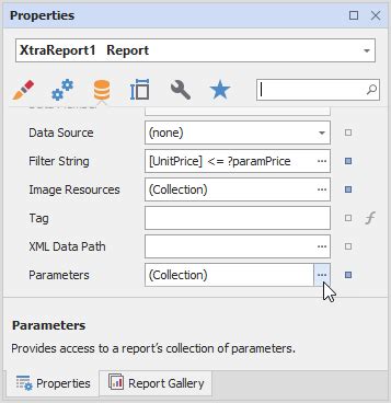 Erstellen Eines Berichtsparameters DevExpress End User Documentation