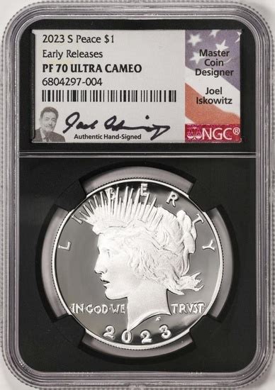 2023-S $1 Proof Peace Silver Dollar Coin NGC PF70 Ultra Cameo ER...