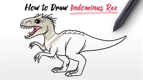 How To Draw Indominus Rex Dinosaur From Jurassic World Super Easy Step By Step Youtube