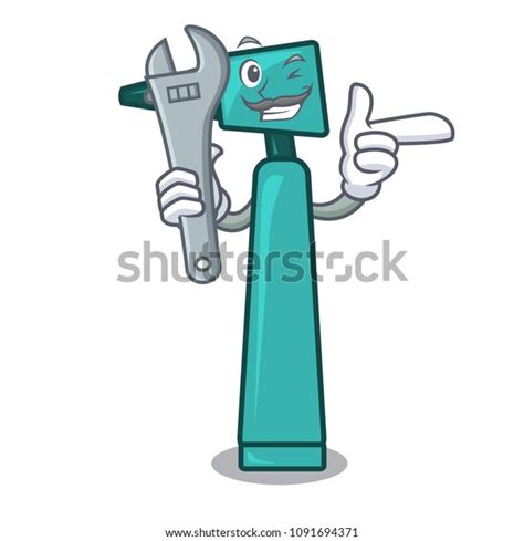 Mechanic Otoscope Mascot Cartoon Style Stock Vector Royalty Free