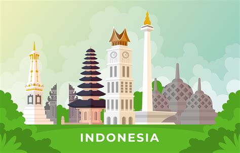 Indonesia Landmark Collection 3107727 Vector Art At Vecteezy