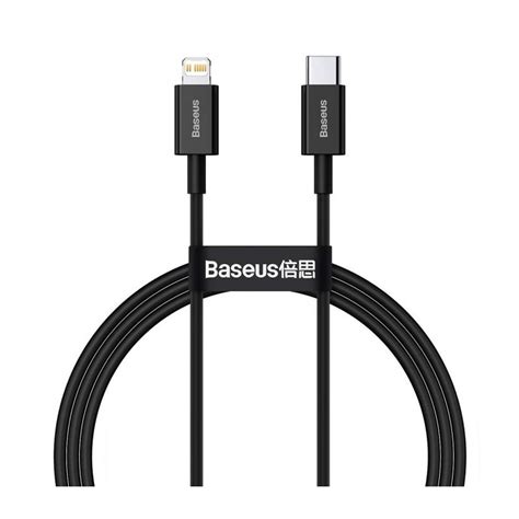 1m Baseus Type C Lightning Superior Series Cable Fast Charging Pd 20w Black