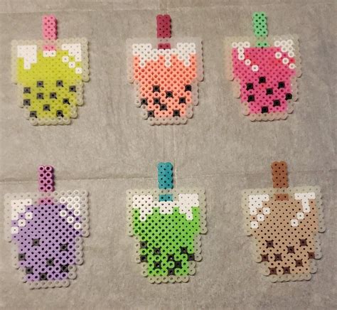 Boba Teas Etsy Easy Perler Beads Ideas Perler Bead Disney Melty