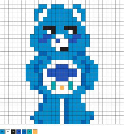 Care Bear Perler Beads 20 Free Patterns Pixel Art Grid Pixel Art Pattern Perler Bead Art