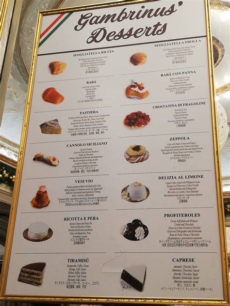 Menu Da Gran Caff Gambrinus Caff Bar Napoli