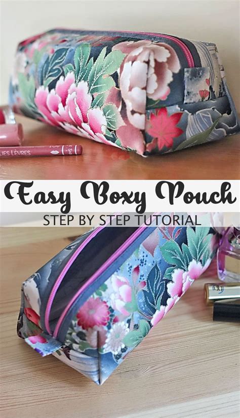 Simple Boxy Pouch Tutorial Diy Bags Patterns Diy Makeup Bag