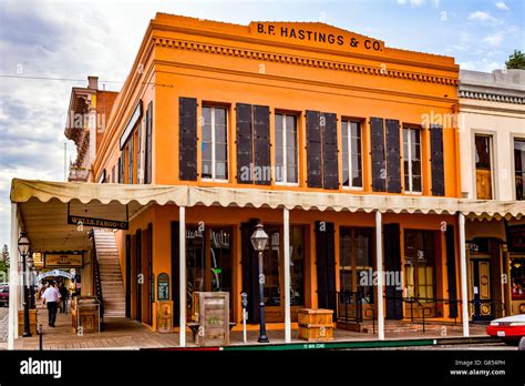 Storefronts In Old Town Sacramento California Stock Photo Alamy