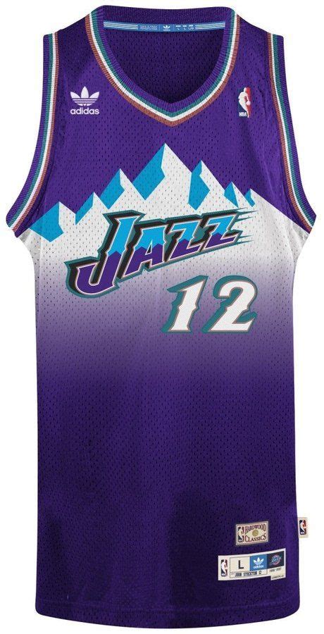 Adidas John Stockton Utah Jazz Nba Throwback Swingman Mountains Jersey