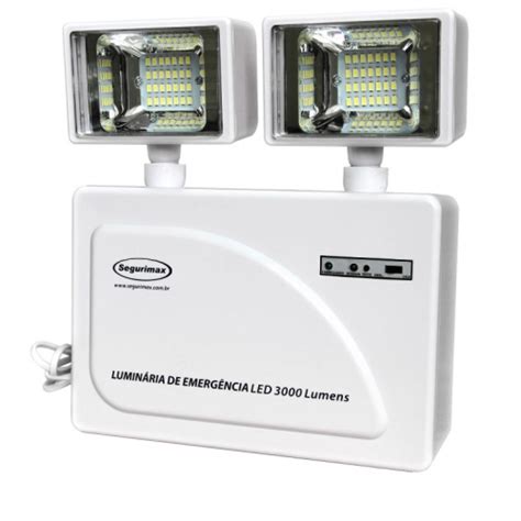 Luminária Emergência Led 3000 Lumens 2 Faróis 24777 Segurimax