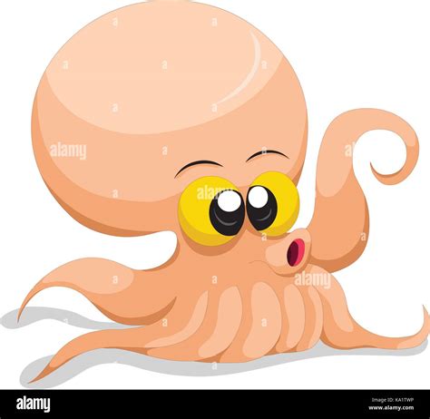 Cute Baby Squid Cartoon Stock Vector Image Art Alamy