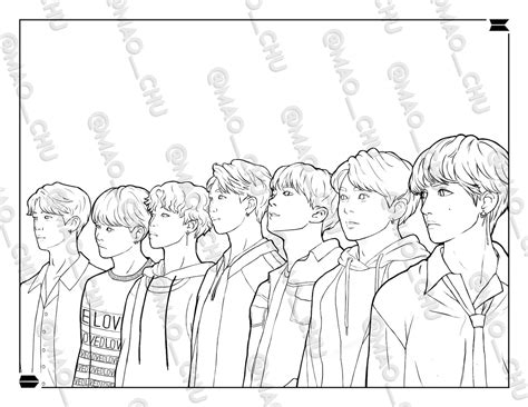 Bts Coloring Book Digital Etsy